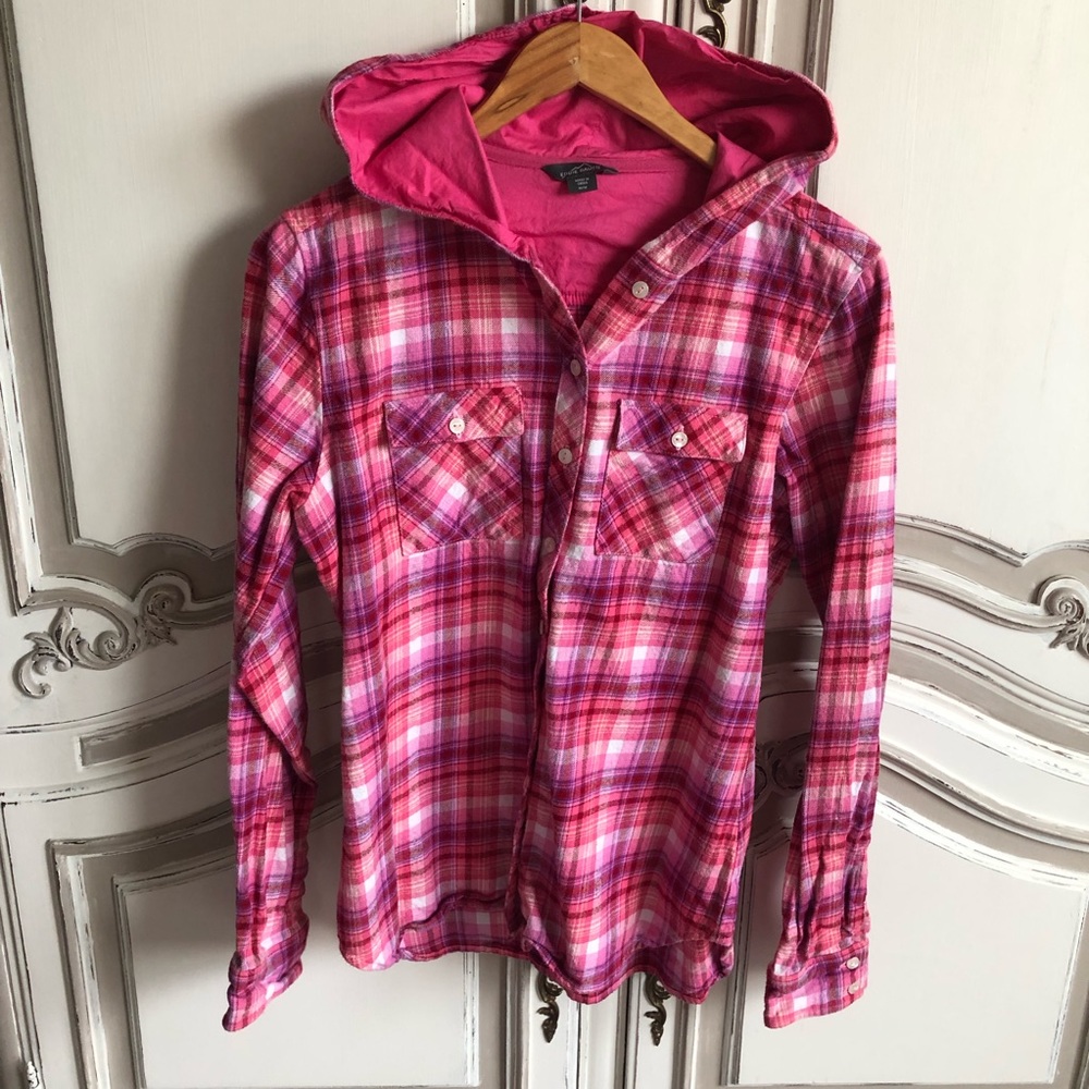 Eddie Bauer hooded button up